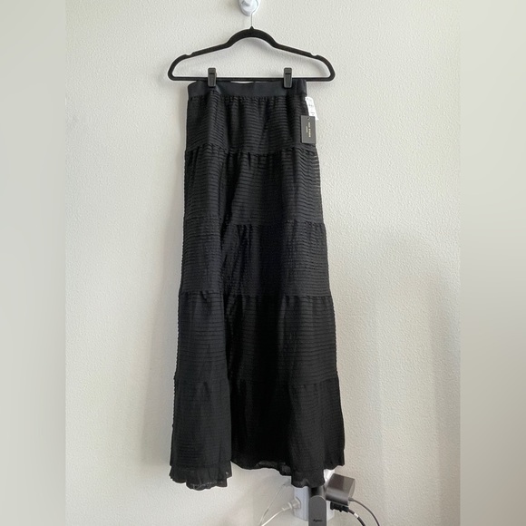 NWT Max Studio London Tiered Maxi Skirt in Black - Picture 2 of 5